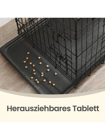 Feandrea Transportbox Dack in Schwarz - (B)74.5 x (H)80.5 x (T)122 cm