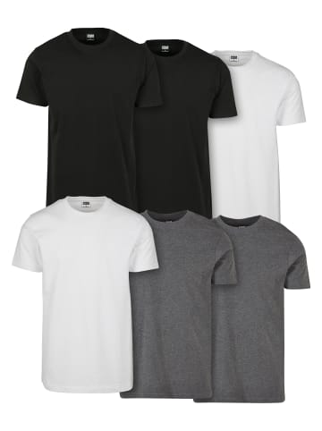 Urban Classics T-Shirts in blk/blk/wht/wht/chrcl/chrcl