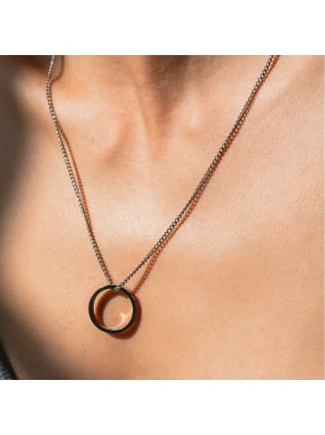 Divasya Halskette mit Ring Inhale Exhale in Silber - (L)60cm