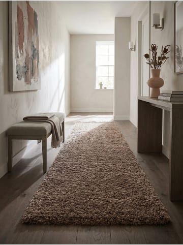 KADIMA DESIGN Teppich Hochflor Shaggy Waschbar Einfarbig RHEIN Strapazierfähig in Mokka