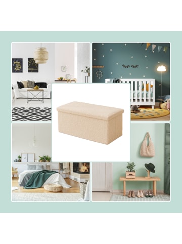 relaxdays Sitzbank in Beige - (B)76 x (H)38 x (T)38 cm