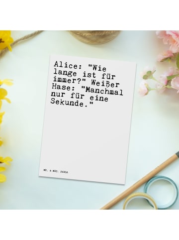Mr. & Mrs. Panda Grußkarte AliZeichen: "Wie lange ist... mit Spruch in Weiß