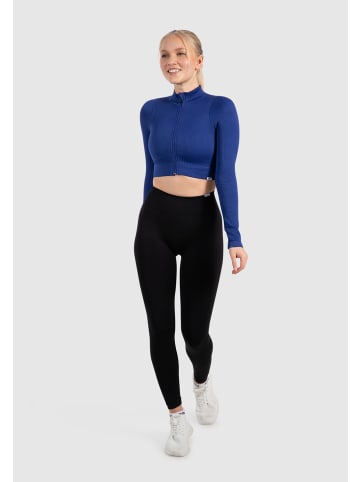 SMILODOX Cropjacke Kompression Zeya - Bitte eine Nummer größer bestellen in Royal Blau