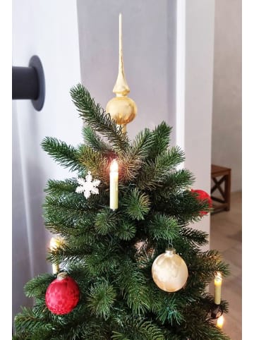 JACK Glas Christbaumkugeln + Spitze in Rot/Gold