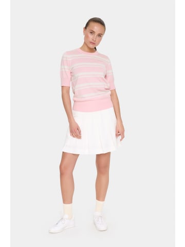 SAINT TROPEZ Kurzarm-Bluse MilanaSZ Gerade Passform in Pink-a-boo Bright