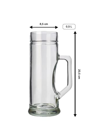 Stölzle 6er Set Bierkrüge Premium 500 ml transparent in transparent