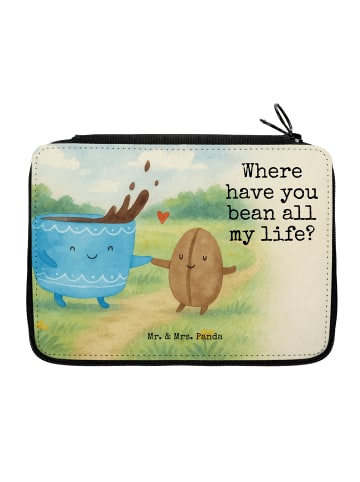 Mr. & Mrs. Panda Menschrmäppchen Kaffee Bohne Design mit Spruch in Weiß