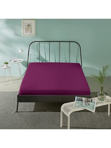 REDBEST Single-Jersey Spannbettlaken San Francisco in beere