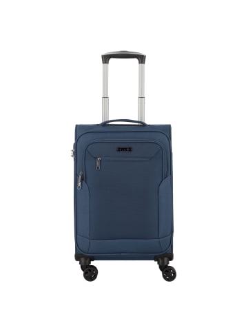 D&N Travel Line 6854 4-Rollen Kabinentrolley 55 cm in blau grau petrol