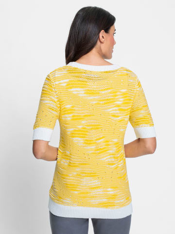 WITT WEIDEN Pullover in zitrone-weiß-gemustert