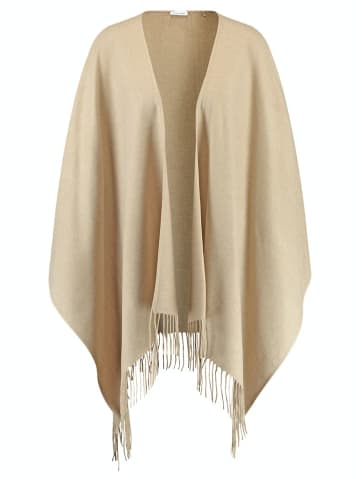 Gerry Weber Schlichtes Cape mit Fransen in Beige