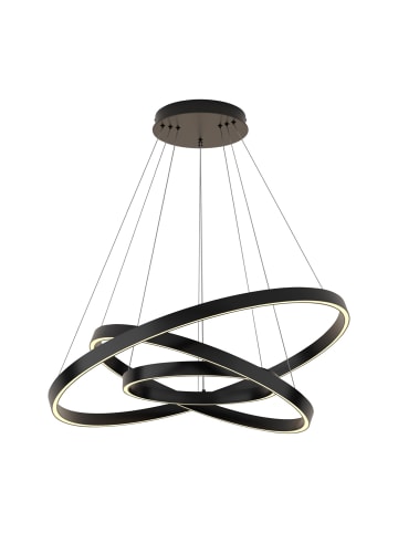 Licht-Erlebnisse Kronleuchter EEK G Ø 80 x (T)10 cm in Schwarz