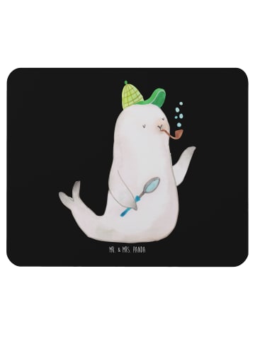 Mr. & Mrs. Panda Mauspad Robbe Sherlock ohne Spruch in Schwarz
