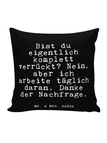 Mr. & Mrs. Panda Kopfkissen Bist du eigentlich komplett... mit S... in Schwarz