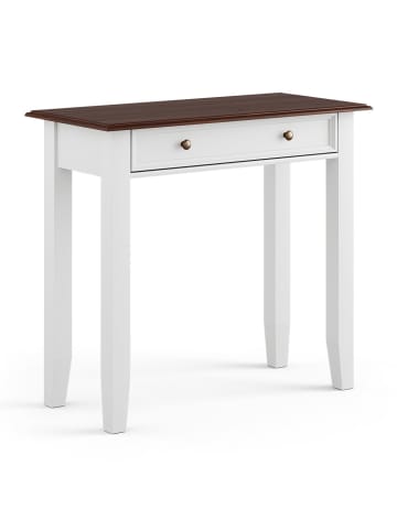 Feldmann-Wohnen Schminktisch Belluno Elegante weiß lackiert / gebeizt Nussbaum 93 / 44 / 84cm