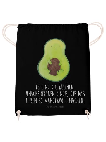 Mr. & Mrs. Panda Rucksackbeutel Avocado Kern mit Spruch in Schwarz