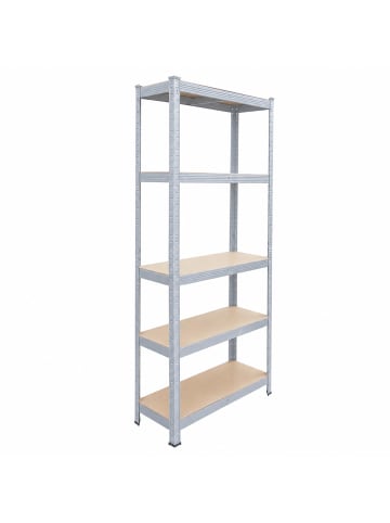 relaxdays Schwerlastregal in Grau/ Braun - (B)75 x (H)150 x (T)30 cm
