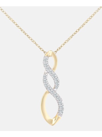 Diamant L'éternel Halskette mit Anhänger aus 750 Gelbgold mit Diamant Infinity-Design