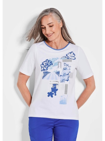 GOLDNER Printshirt Sommeroberteil mit Frontdruck in weiß / gemustert