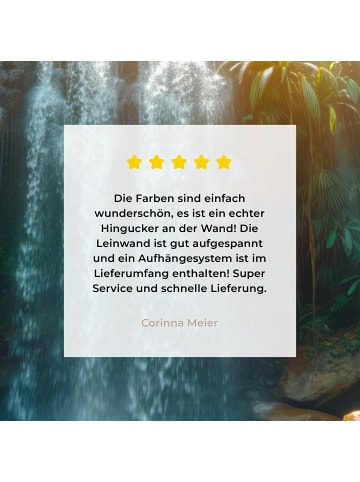 MuchoWow Leinwand bilder Wasserfall Sonnenstrahlen