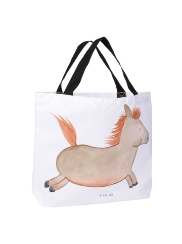 Mr. & Mrs. Panda Shopper Tasche Pferd Springen ohne Spruch in Weiß