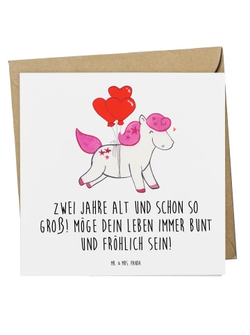 Mr. & Mrs. Panda faltkarte 2. Geburtstag mit Spruch in Weiß