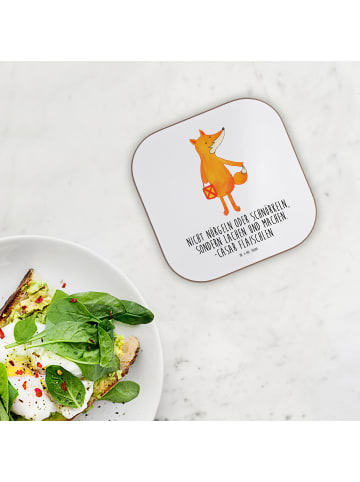 Mr. & Mrs. Panda Untersetzer Tasse Fuchs Laterne mit Spruch in Weiß