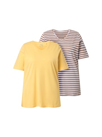 Ulla Popken Shirt in zartes gelb