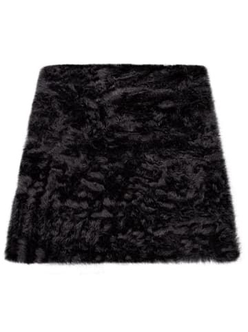 KADIMA DESIGN Hochflor Teppich Shaggy waschmaschinenwaschbar Einfarbig in Schwarz