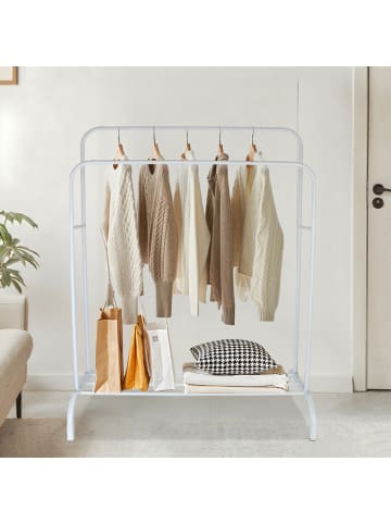 relaxdays Kleiderständer in Weiß - (B)110 x (H)148 x (T)55 cm