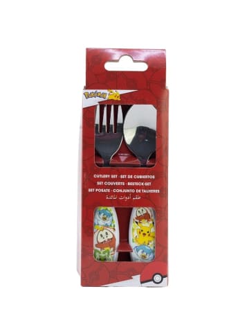 Pokémon Pokemon Kinderbesteck Set 2-teilig – Löffel & Gabel mit Motivgriffen in Weiß