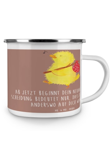 Mr. & Mrs. Panda Teetasse Neuanfang Scheidung mit Spruch in Braun Pastell