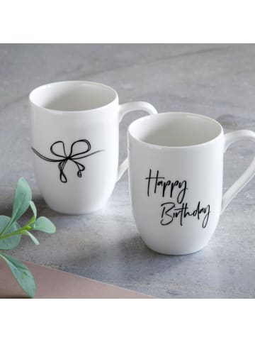Villeroy & Boch 2er Set Kaffeebecher Happy Birthday Statement 280 ml in weiß