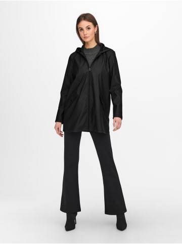 JACQUELINE de YONG Regenjacke Wasserdicht Kapuze Seitentaschen in Schwarz-2