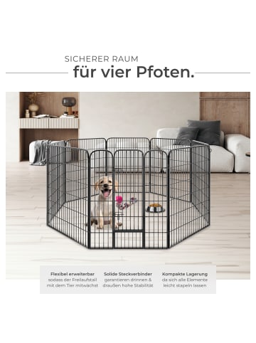 tectake Welpenauslauf Lisa Bodenverankerung möglich, grau