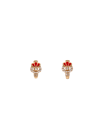 faina Women Huggie Earrings in Rose Gold Red