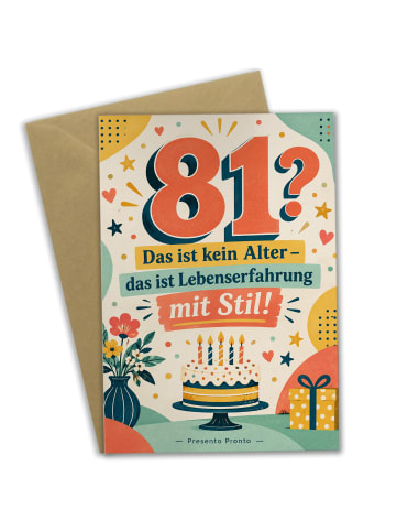 Geburtstagskarte 81. Geburtstag Zahl humorvoll ... in Weiß