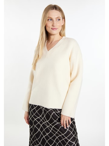 DreiMaster Damen Strickpullover in Wollweiss