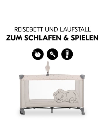 Hauck Reisebett Dream`n Play Go - mit Rollen und in beige,motiv