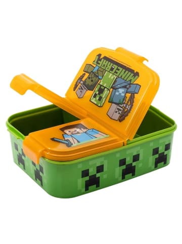 Minecraft Minecraft Kinder Brotdose – Lunchbox mit 3 Fächern & tollem Design in Grün