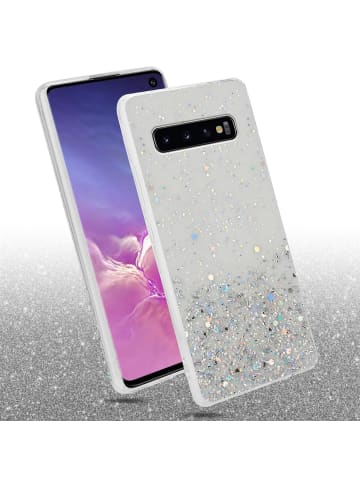 cadorabo Hülle für Samsung Galaxy S10 4G Glitter in Transparent mit Glitter