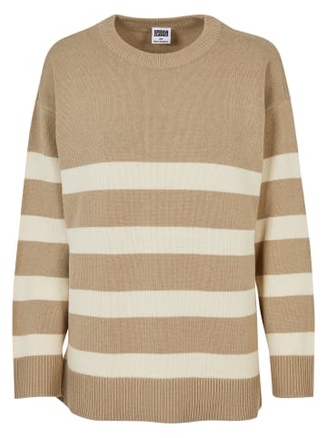 Urban Classics Urban Classics Damen Ladies Striped Knit Crew Sweater in wetsand/sand