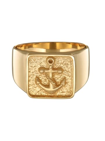 KUZZOI Ring 925 Sterling Silber Anker, Siegelring in Gold