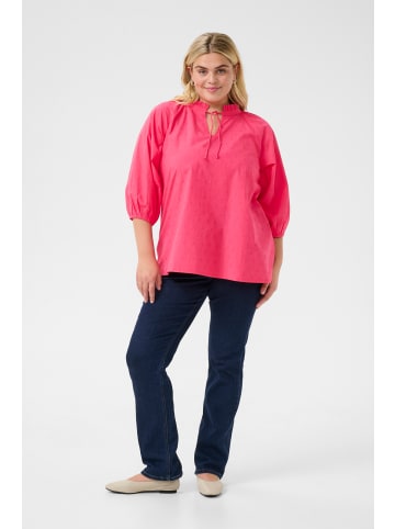 KAFFE curve Langarm-Bluse KClulla in Rasberry Flower Embroidery