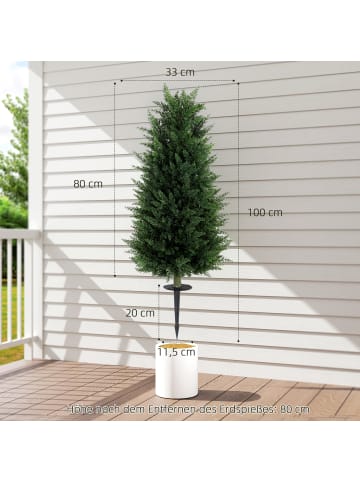 HOMCOM künstliche Zypresse-33L x 33B x 100H cm-Grün