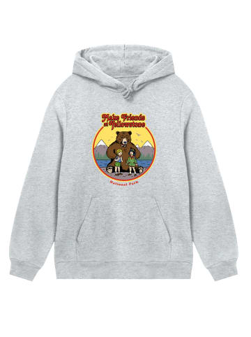 F4NT4STIC Hoodie US National Parks Make Friends At Yellowstone in grau meliert