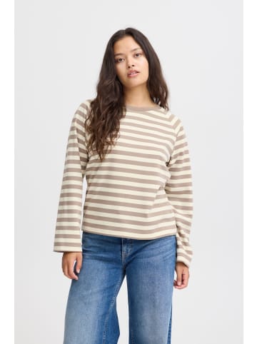 ICHI Rundhalspullover IHITIRA SW LS2 20121367 gemütlicher Rundhalspullover in Beige