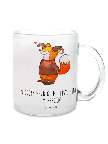 Mr. & Mrs. Panda Teetasse Widder Astologie mit Spruch in Transparent