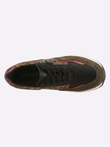 Heine Sneaker in khaki-camel-goldfarben