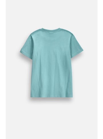 Coccodrillo Baumwoll-T-Shirt mit kurzen Ärmeln in türkis
